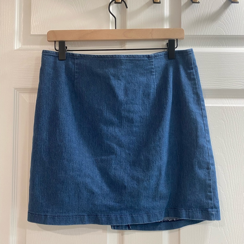 Pink Lily A-Line Blue Denim Skirt